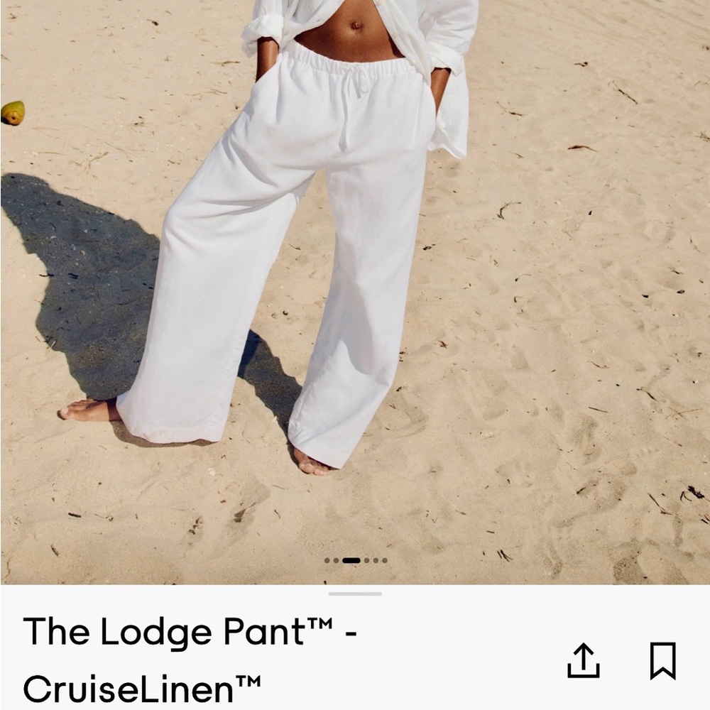 Aritzia The Lodge Pant™ CruiseLinen™ Wide-Leg Pants in White sz Medium NWT